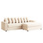 Canapé modulaire confortable en L en velours côtelé avec accoudoirs, siège moelleux à 3 places avec méridienne, 8 coussins et rangement pour la chambre à coucher-1341934129