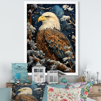 Scène d'aigle enneigé - aigle, art mural
