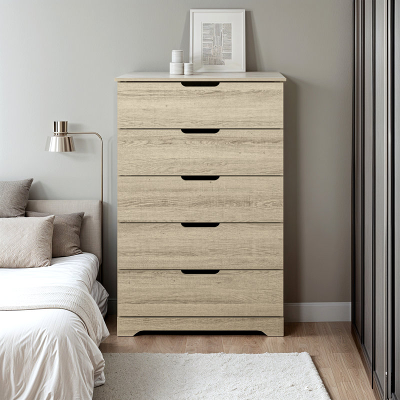 Aroob 5 Drawer 31.5'' W Dresser, Oslo Oak