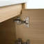 Meuble-lavabo mural avec lavabo en céramique, 2 tablettes de rangement et 1 porte à fermeture en douceur, contreplaqué-2077942029-2077942016