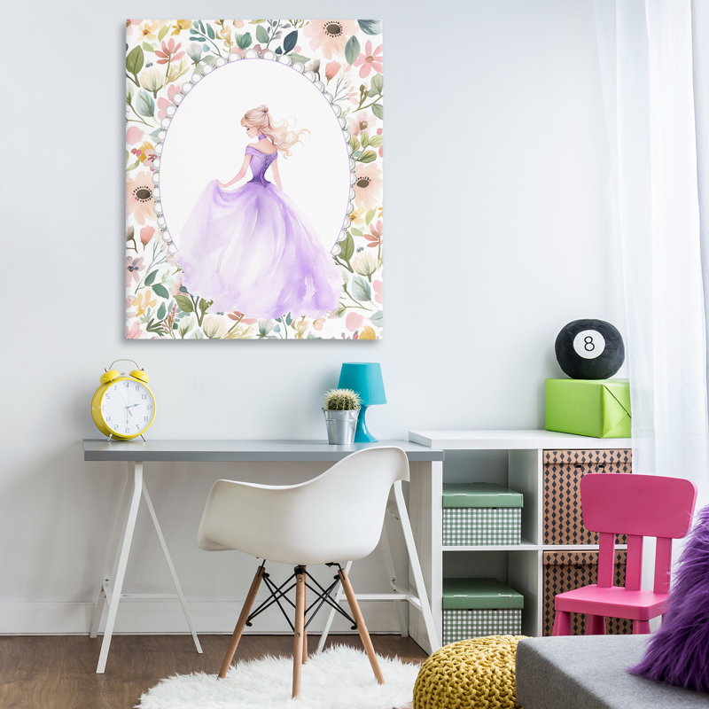 Princesse mauve avec toile perlée, design par Christine Simpson Art, H 48 po x l 36 po
