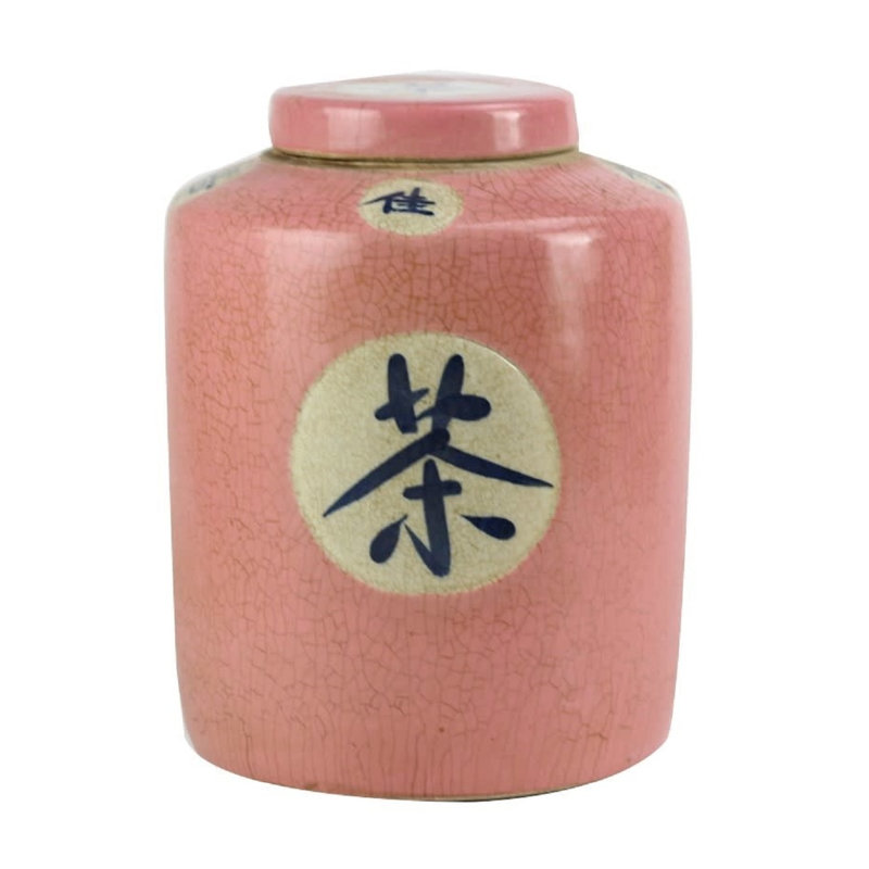 Mayville Handmade Porcelain China Ginger Jar, Pink