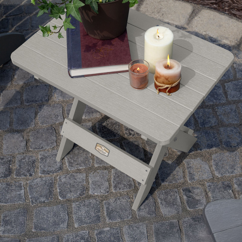 Newberg Rectangular Folding Outdoor Side Table , 20'' in. W 13.75'' in. D, Harbor Gray
