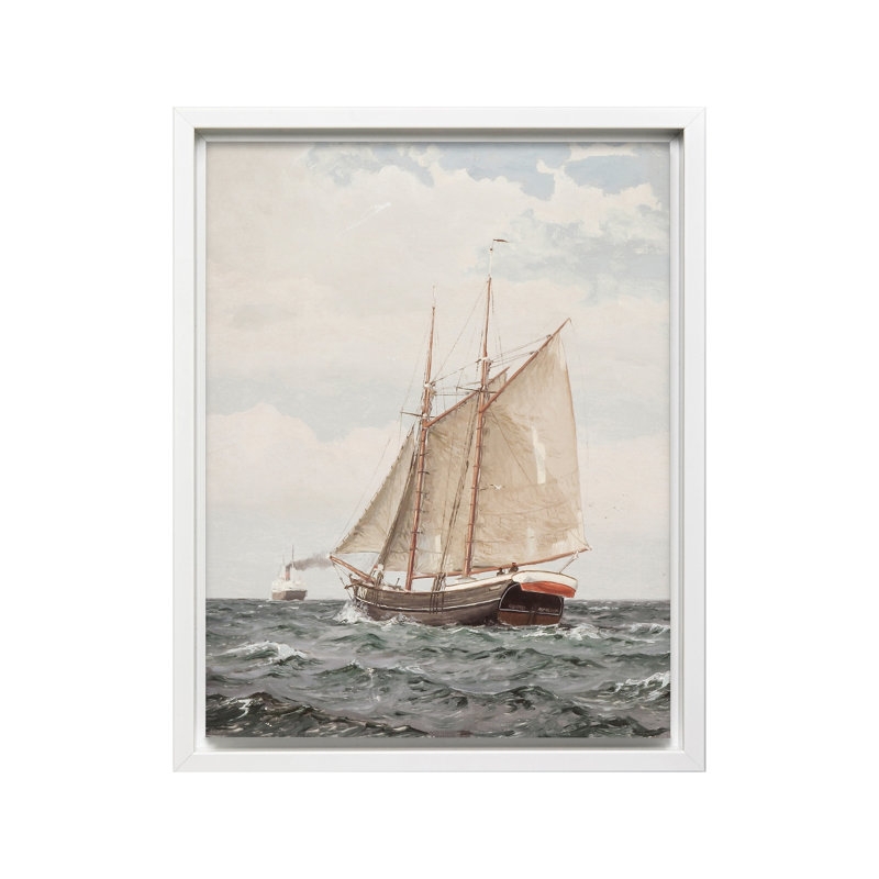 Voilier, 08"H x 10"W, Canvas, White Framed