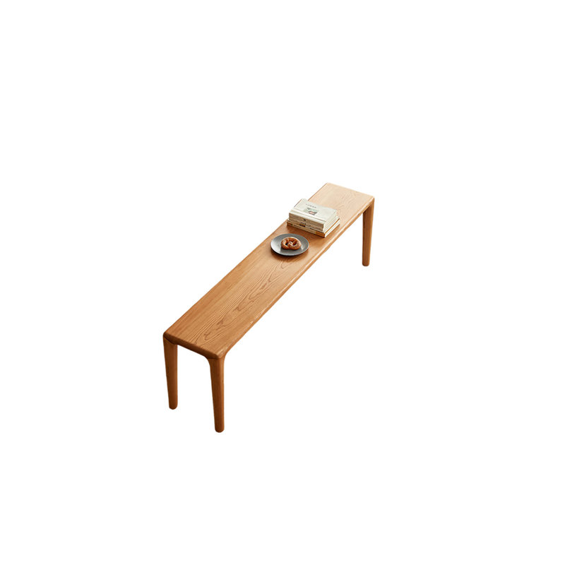 Banc en bois massif Nalany, H 17,71 po x l 62,99 po x P 12,59 po, Brun clair