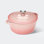 Cocotte en fonte émaillée 7 pte avec couvercle et accessoires - Batterie de cuisine rose pour la cuisson, le rôtissage et les ragoûts
