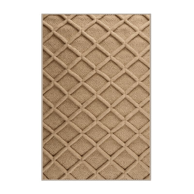 Machine Washable Trellis Brown Area Rug