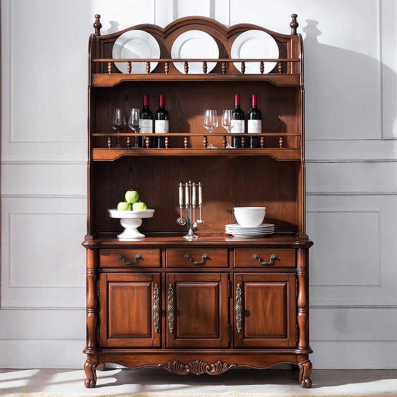 Buffet brun massif et bois manufacturé, H 78,74 po x l 47,24 po x P 19,69 po