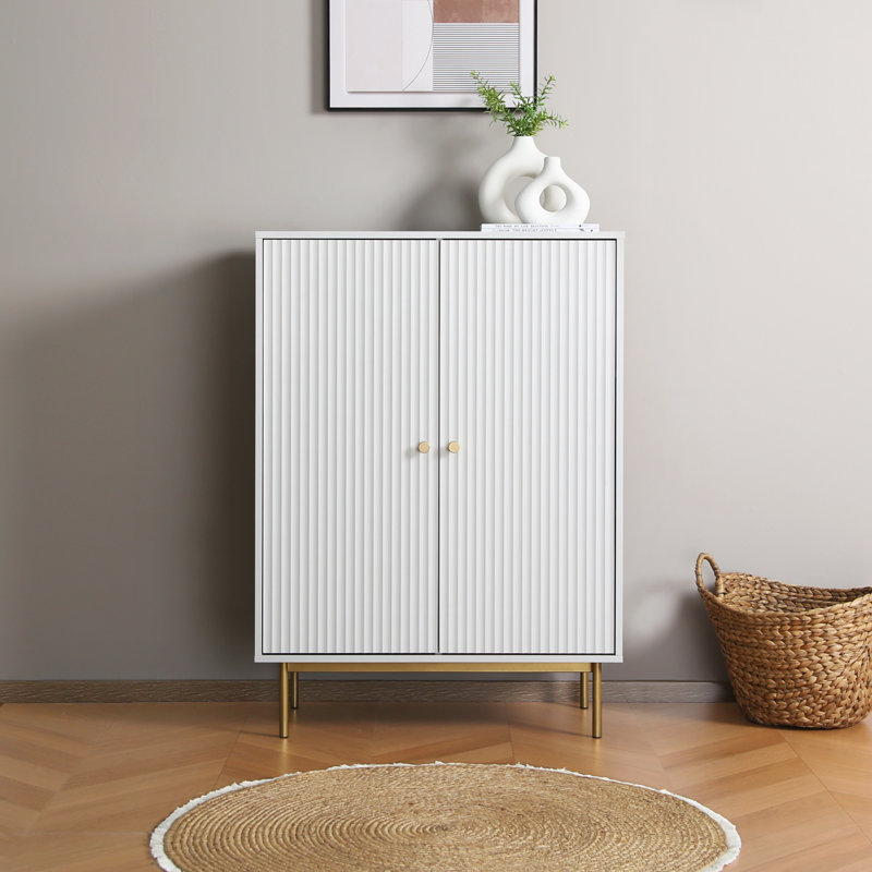 Ajasia 2 - Door Rectangle Accent Cabinet, White
