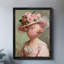 Art encadré noir avec cochon rose rétro-841495036