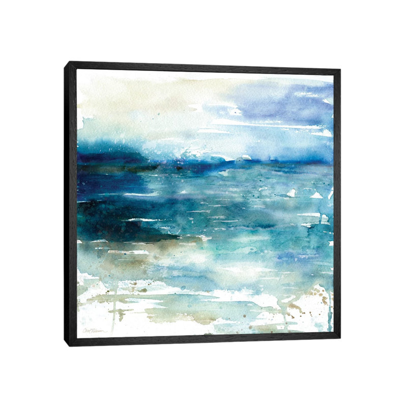 Ocean Break I by Carol Robinson - Painting on Canvas, Black Framed, 66.04 cm H x 66.04 cm W