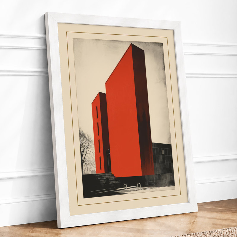 Modernist Structure Industrial - Print, A4 - 29.7 x 21.0 cm, White