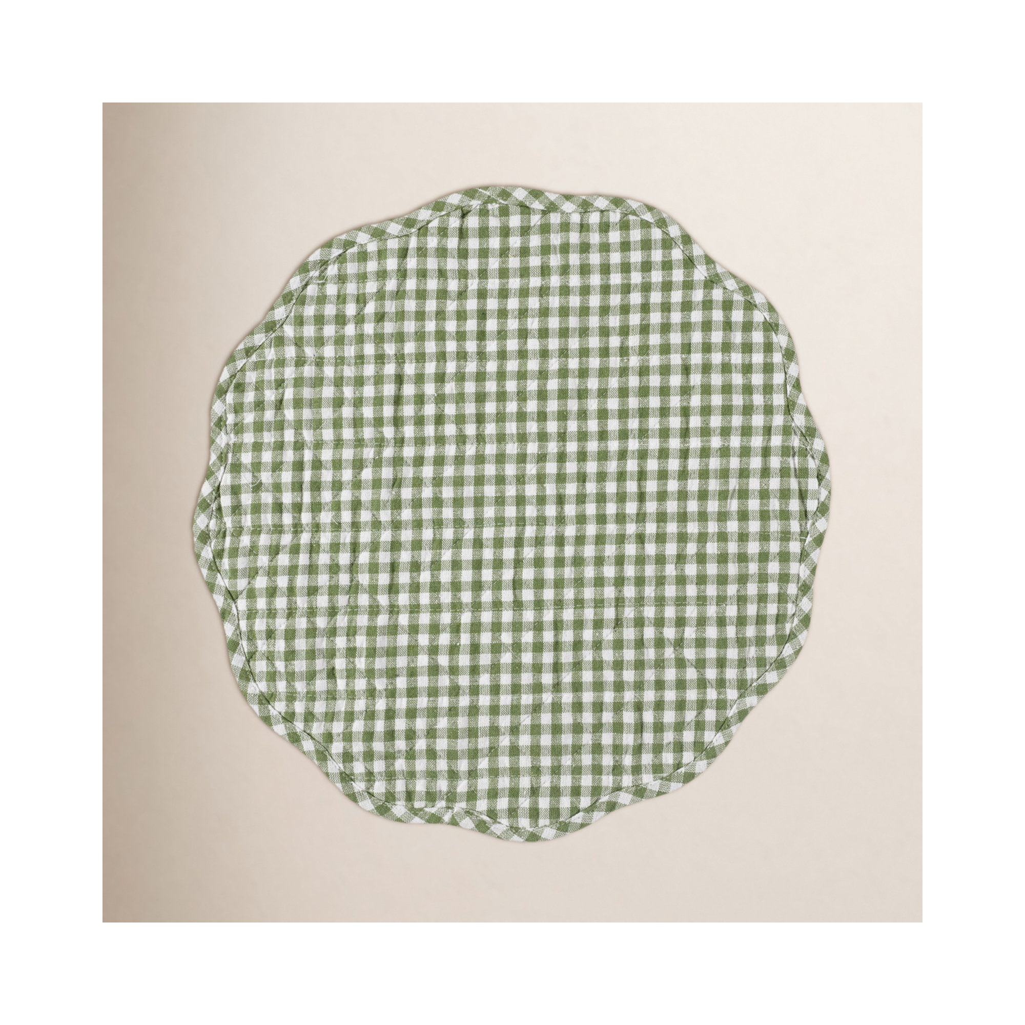Set of 4 Farmhouse Quilt Placemats, Olive
