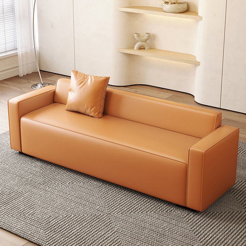 Banc rembourré beige, Orange, H 23,62 po x l 47,24 po x P 21,65 po