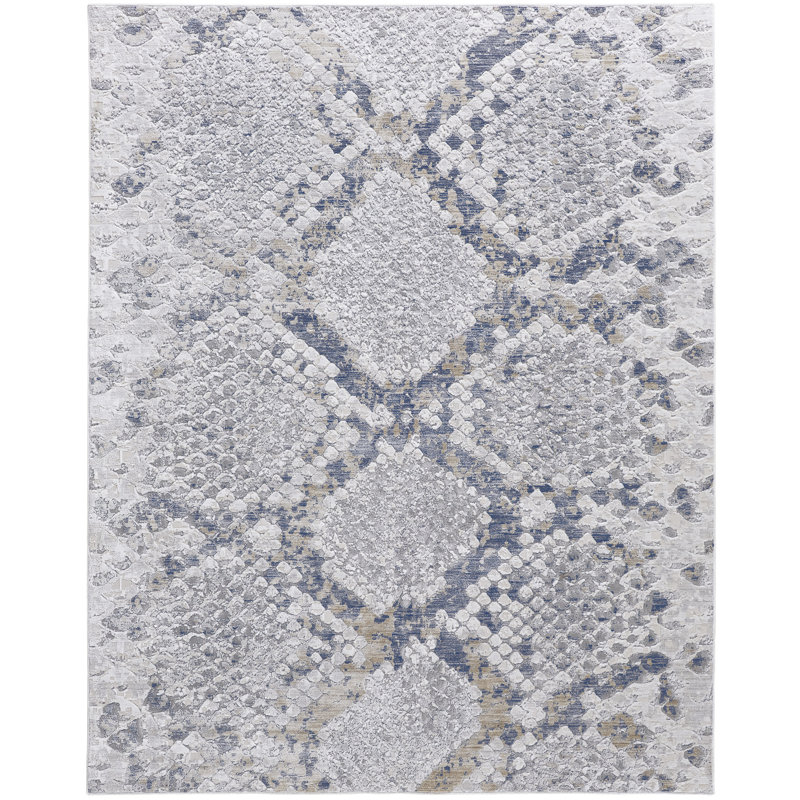 Geometric Area Rug in Gray, Rectangle 3' x 5'
