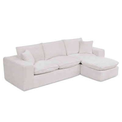 Wyeth 107'' Modern Modular Sectional With Boucle Upholstery And Deep Seating