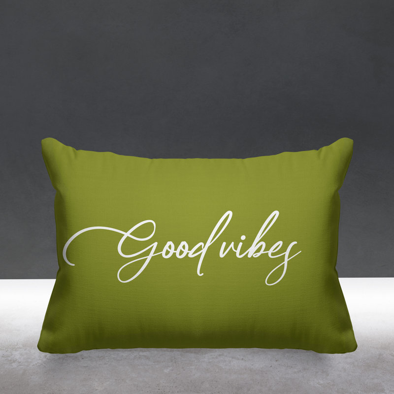Housse et insert de coussin rectangulaire Aspire Good Vibes, Avocat