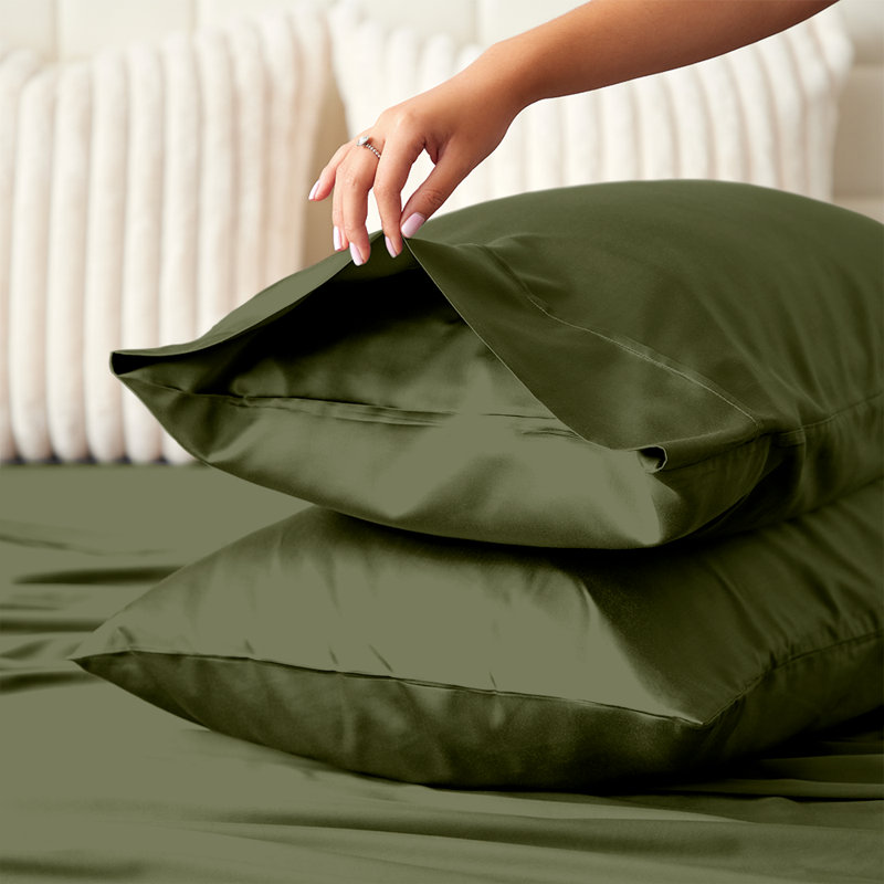 Sage Green Bamboo Rayon Queen Bed Sheet Set