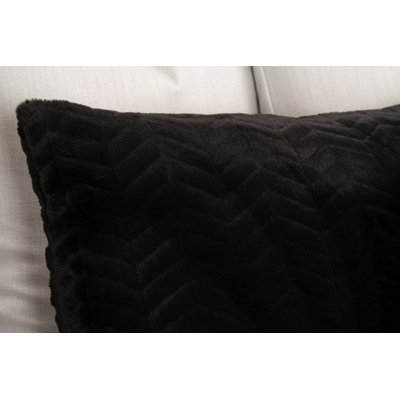 High Kicks Faux Fur Black Chevron Duvet Cover & Insert Set