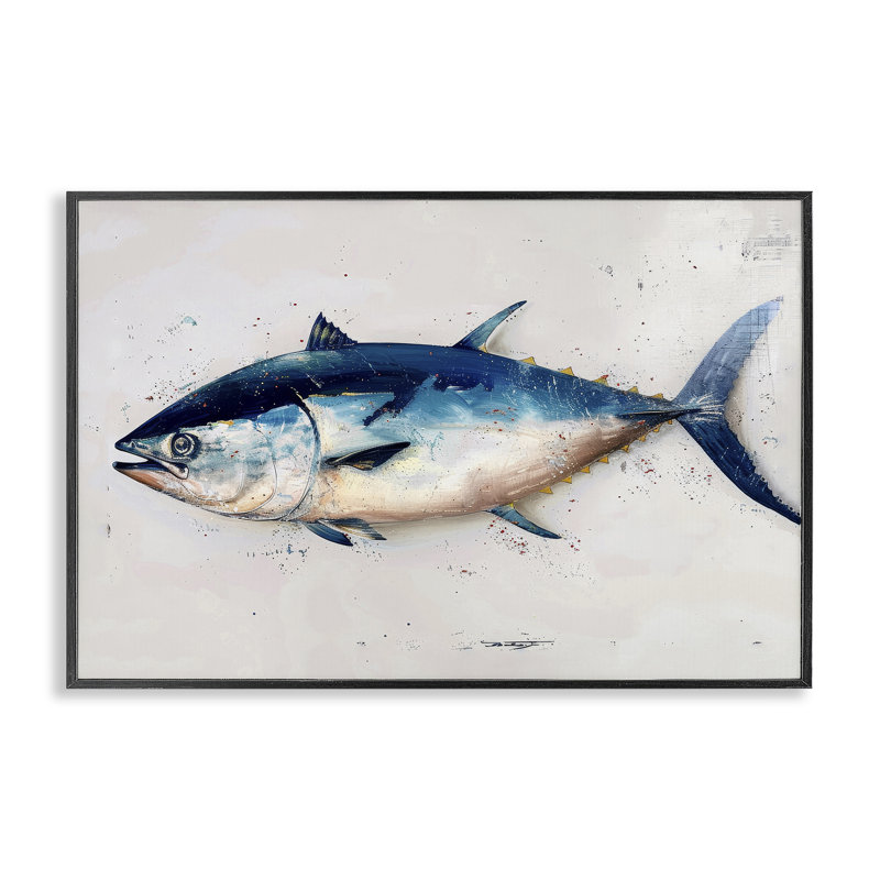  Thon, art marin, giclée par Petal Prints Design, H 12 po x l 18 po, Giclée encadrée noir minuit
