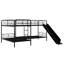 Lit superposé en L spacieux avec glissière et échelle, structure en métal durable, parfait pour un usage familial-193556097-193556096
