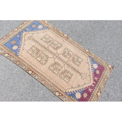 Tapis turc anatolien rétro beige - idéal pour la décoration de cuisine et un cadeau unique pour la maison