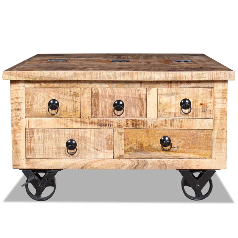 Burkhalter Rough Mango Wood Coffee Table with Storage