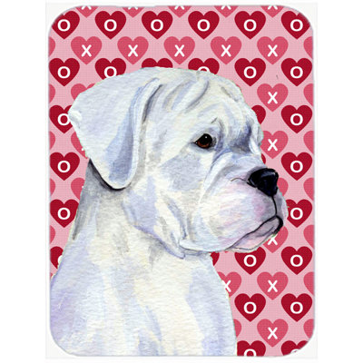 Caroline's Treasures Valentine Hearts Boxer Hearts Love and Valentine's Day Portrait Glass Cutting Board