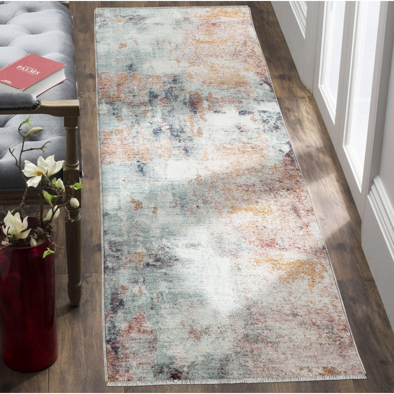 Ginsberg Abstract Indoor / Outdoor Rug, Runner 2'3" x 7'10" 