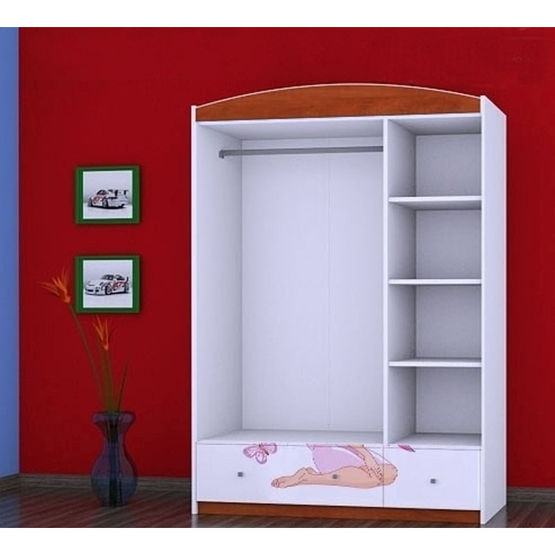 Irmtraud 3 Door Wardrobe, Red