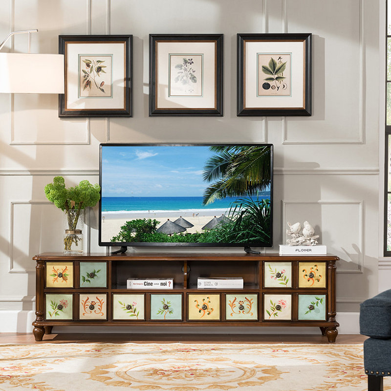Cabinet audiovisuel peint American Country, 70.09"