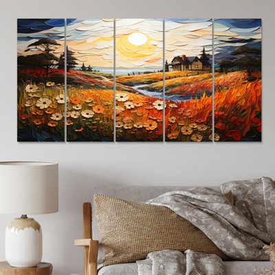 Farmhouse Seasons Pointillism II Landscape & Nature Wall Decor on Metal