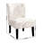 White Armless Accent Chair With English Letter Print Fabric, Blend, Removable Parts, 21.44"w X 28.39"d 32.01"h Print, Blend Upholstery,