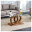 Table basse moderne moderne avec plateau en verre trempé et base en bois emboîtable pour le salon