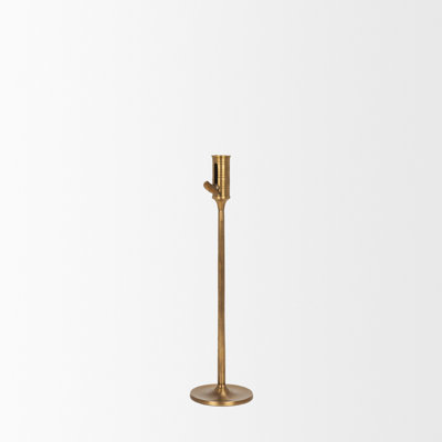 Chantria Small Solid Natural Brass Adjustable Taper Candle Holder