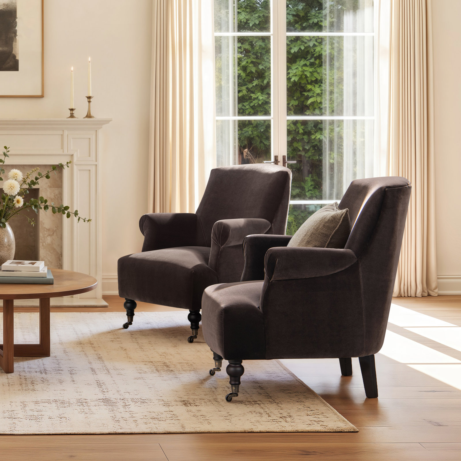 Naine Upholstered Armchair, Brown