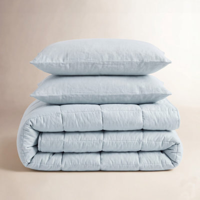 Clara 100% French Linen All-Season Comforter Set With Shams