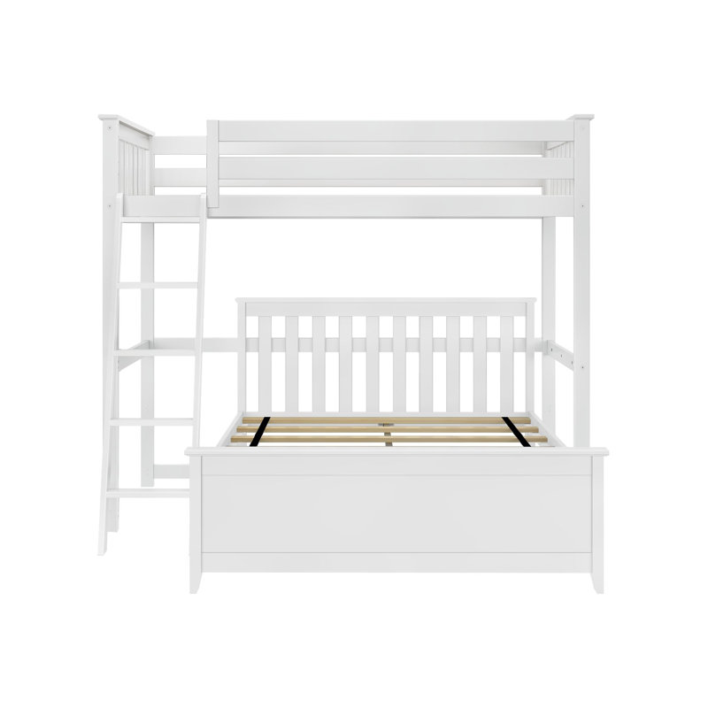 L-Shaped Twin Over Full Bunk Bed, White
