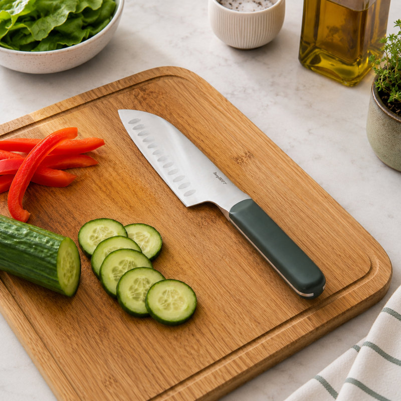 Couteau Santoku BergHOFF Elements en acier inoxydable 6,5 po, vert, Green