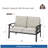 48" Outdoor Loveseat Patio Sofa, Modern 2-Seater Metal Bench with Thick Cushions, All-Weather Black Steel Frame for Balcony, Front Porch & Backyard-1233923874