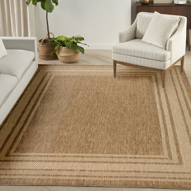 Horizon Indoor/Outdoor Modern Rug, Rectangle 10' x 14', Natural