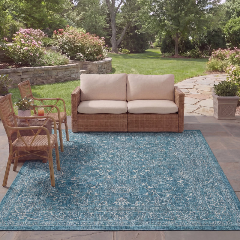Cherene Performance Floral Indoor/Outdoor Area Rug, Rectangle 8' x 11'