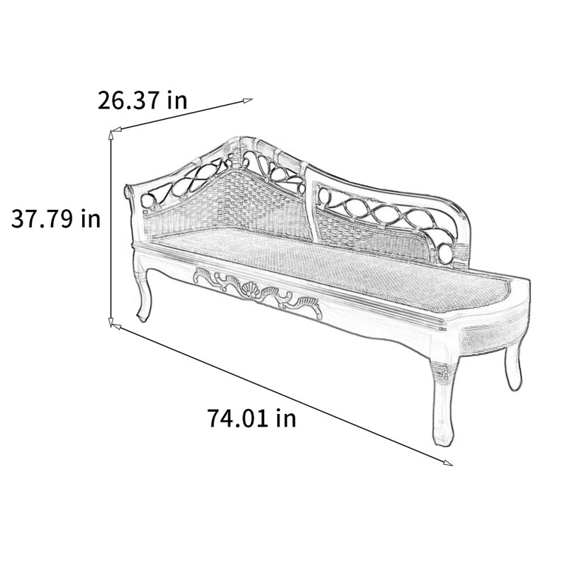 Chaise en rotin et en bois de qualité, Orienté à gauche (vu de face), Brun