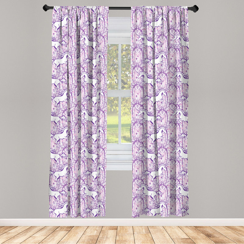 Unicorn Semi-Sheer Rod Pocket Curtain Panels, 28" x 84"