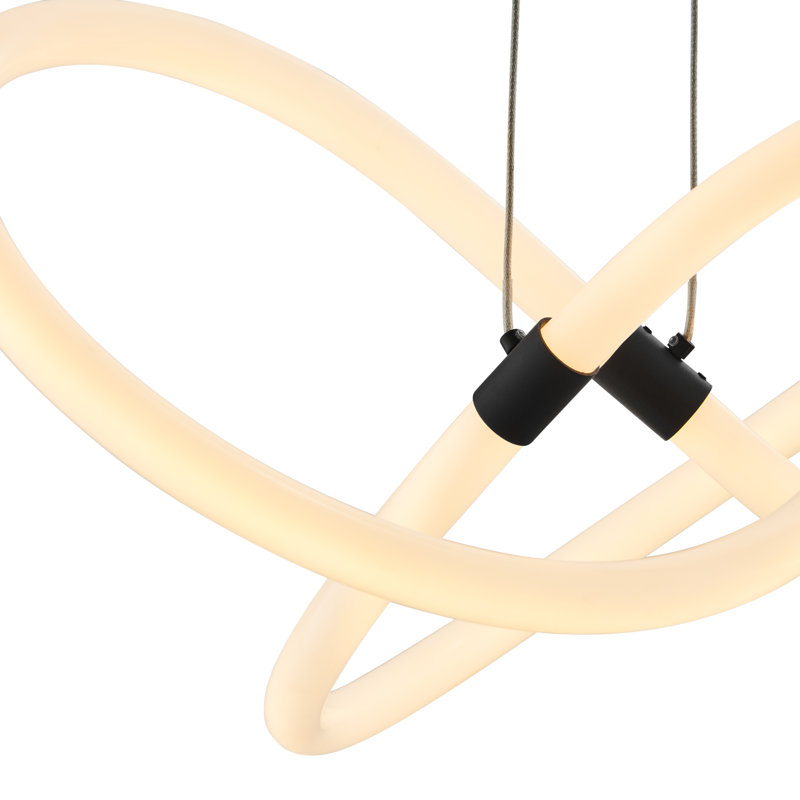 Lustre linéaire moderne à 1 lumière Attitash, Noir mat