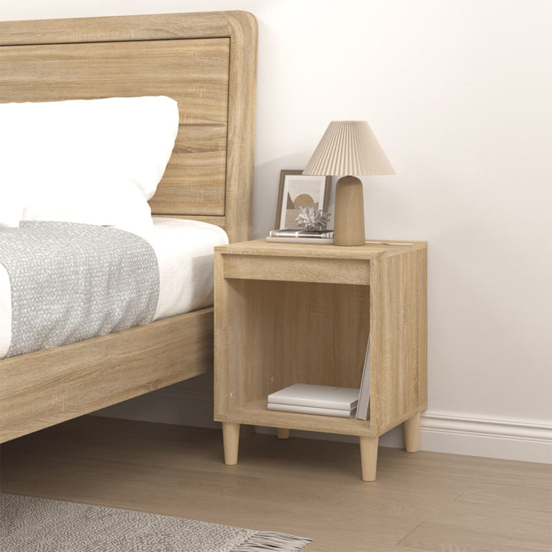 Foreman 40 cm W Bedside Table, Light Brown, Set of 2