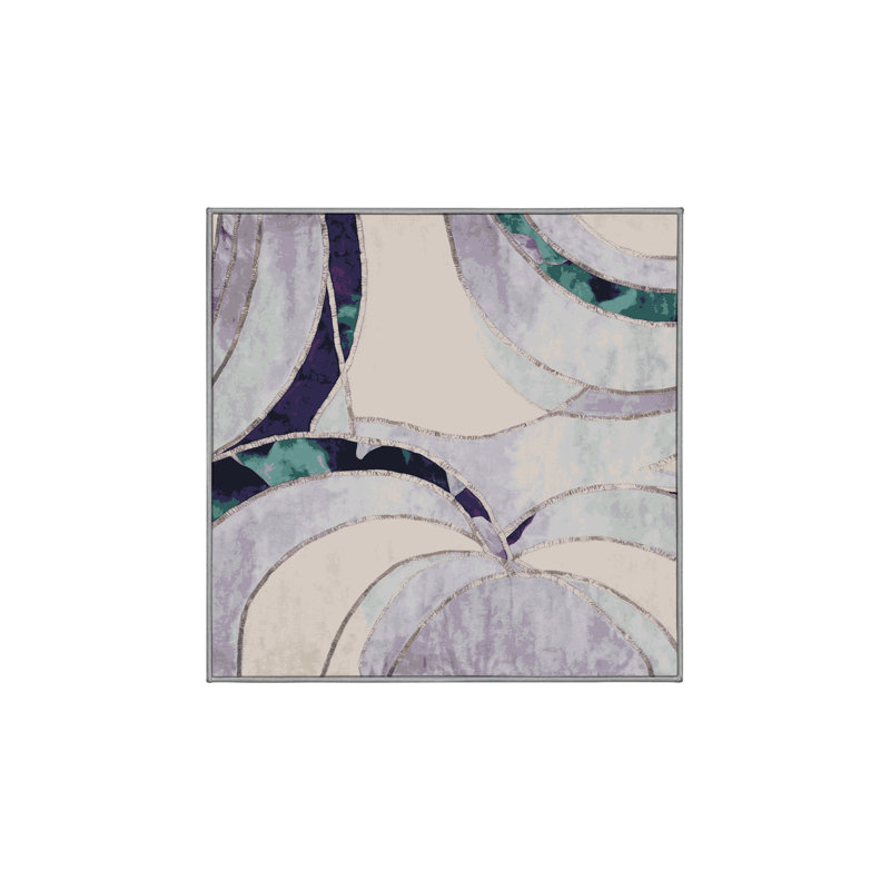Machine Washable Gray Area Rug, Square 3'