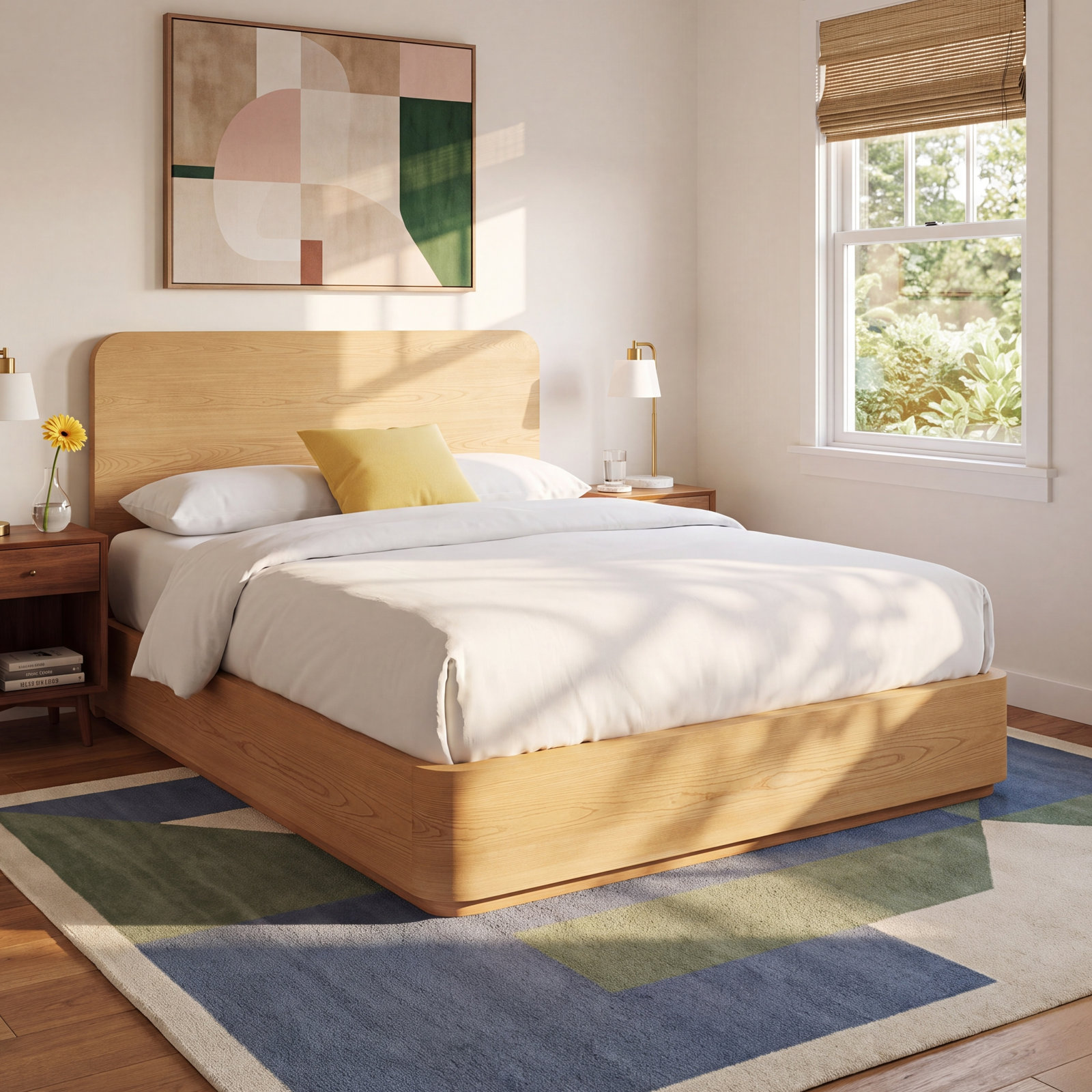Nori Mahogany Platform Bed, Timber, King