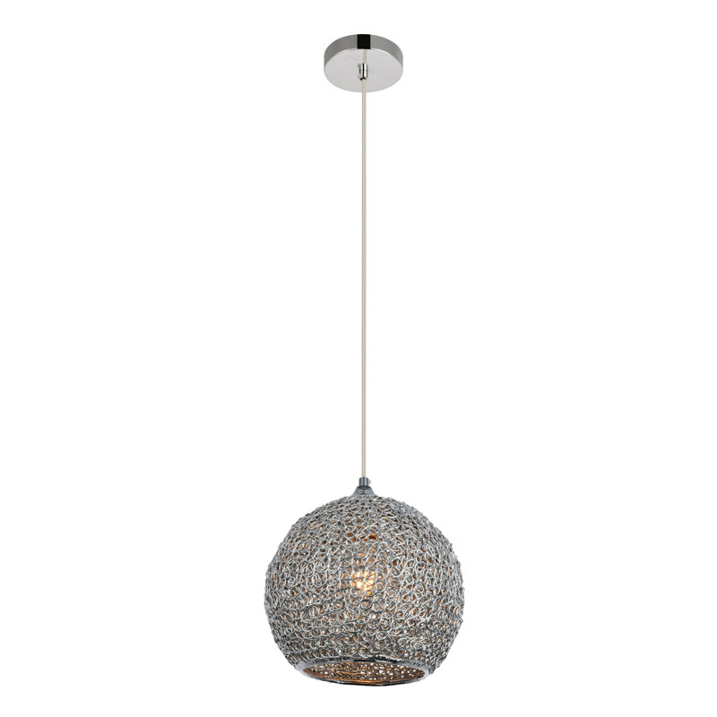 Luminaire sphère suspendu 1 lumières simple Bainum, Chrome