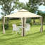 Pavillon de jardin de 10 pi x 12 pi, combinant rideaux, acier et divertissement extérieur avec beige